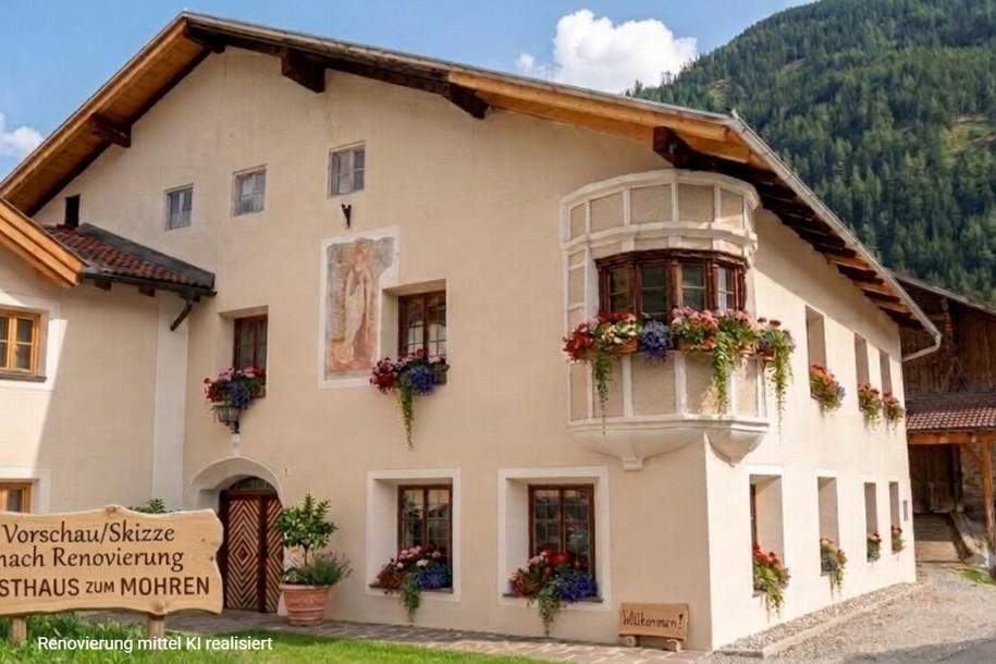 Exklusives Immobilienangebot: Historisches Juwel „Gasthaus“ im Herzen von Pfunds - Tradition trifft modernes Wohnen, Gewerbeobjekt-kauf, 6542 Landeck