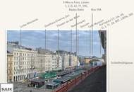 Rechte Wienzeile 19: baubewilligter Rohdachboden - exklusives Entwicklungsprojekt für zwei Dachgeschoss Wohnungen mit Freiflächen - Naschmarkt / 1040 Wien