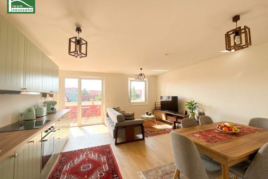 Modern wohnen Nähe Badeteich Hirschtetten – Stilvolle 2-Zimmer-Wohnung mit großzügigem Balkon in 1220 Wien, Wohnung-miete, 1.100,00,€, 1220 Wien 22., Donaustadt