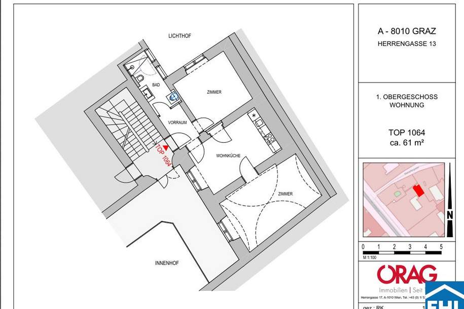 Lifestyle pur: Graz City Living mit allem vor der Tür, Wohnung-miete, 895,00,€, 8010 Graz(Stadt)