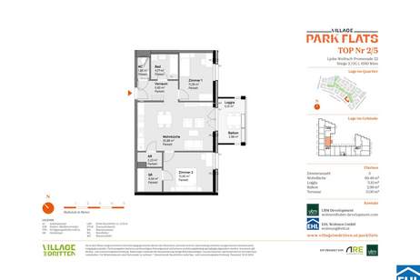 Zukunftssicher investieren in Wiens begehrtem Stadtteil – PARK FLATS, Wohnung-kauf, 361.000,€, 1030 Wien 3., Landstraße