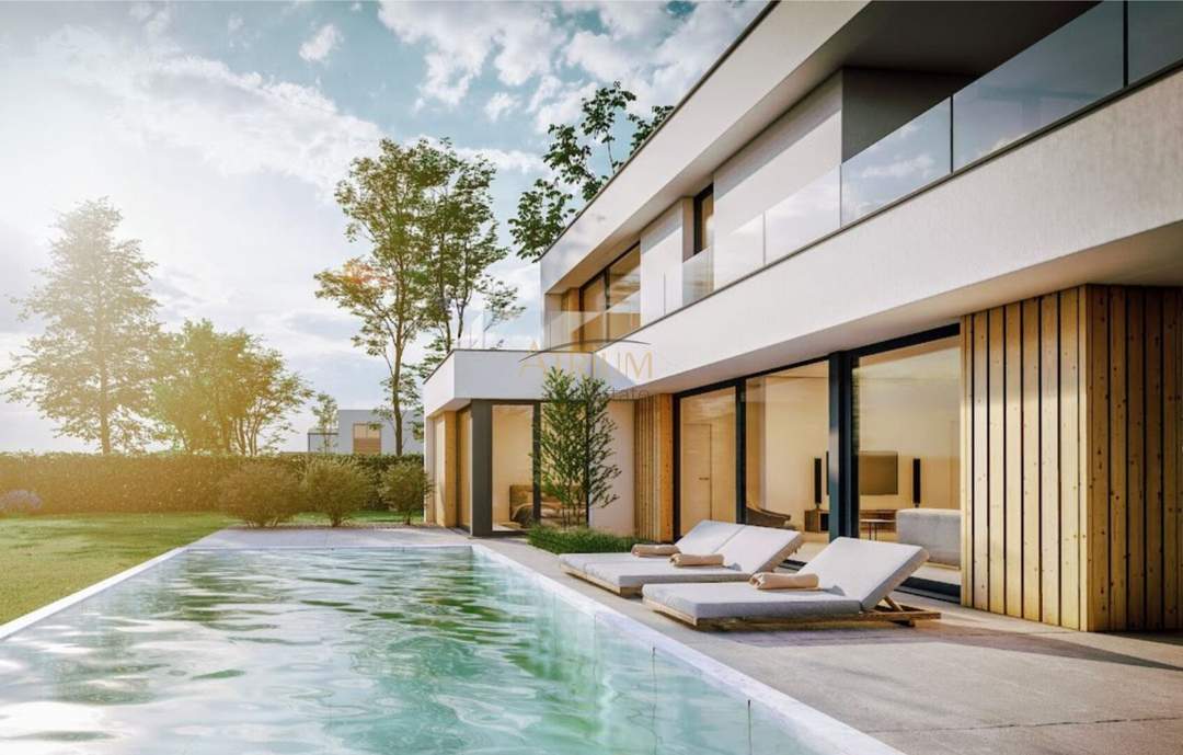 Rarität im Grünen - Geplantes Einfamilienhaus inkl. 77m² Dachterrasse, Küche und beheizbarem Swimmingpool.