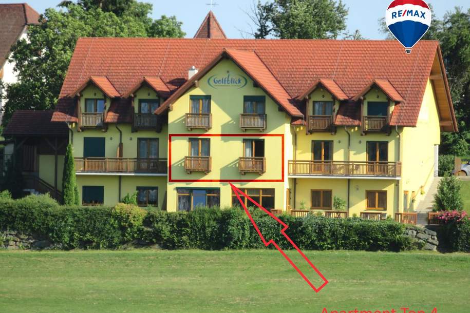 APARTMENT mit "Französischen Balkon" und eigenem Parkplatz, "traumhafter Ausblick" direkt am Golfplatz, Wohnung-kauf, 129.000,€, 7574 Güssing