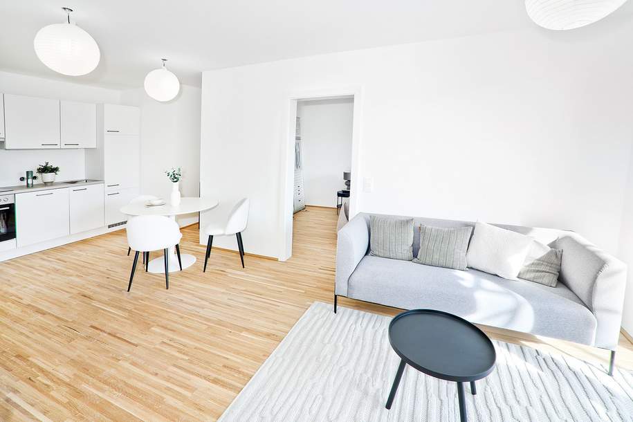 Ab November: FLO07 - 2-Zimmer-Wohnung mit Blick auf den Kahlenberg an der Alten Donau mit Loggia, Wohnung-miete, 789,00,€, 1210 Wien 21., Floridsdorf