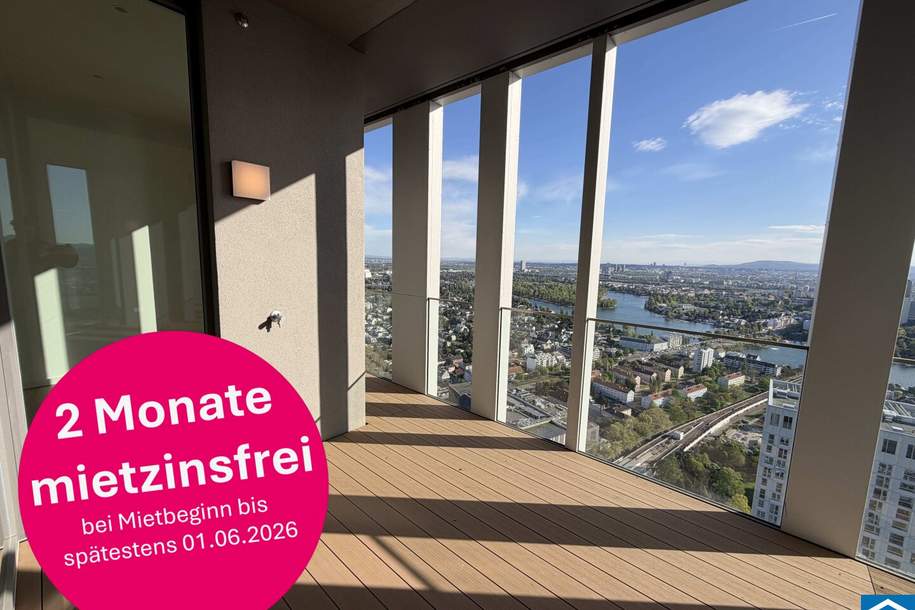 ***PENTHOUSE mit Blick zum KAHLENBERG *** 12 Minuten zum STEPHANSPLATZ, Wohnung-miete, 3.390,00,€, 1220 Wien 22., Donaustadt