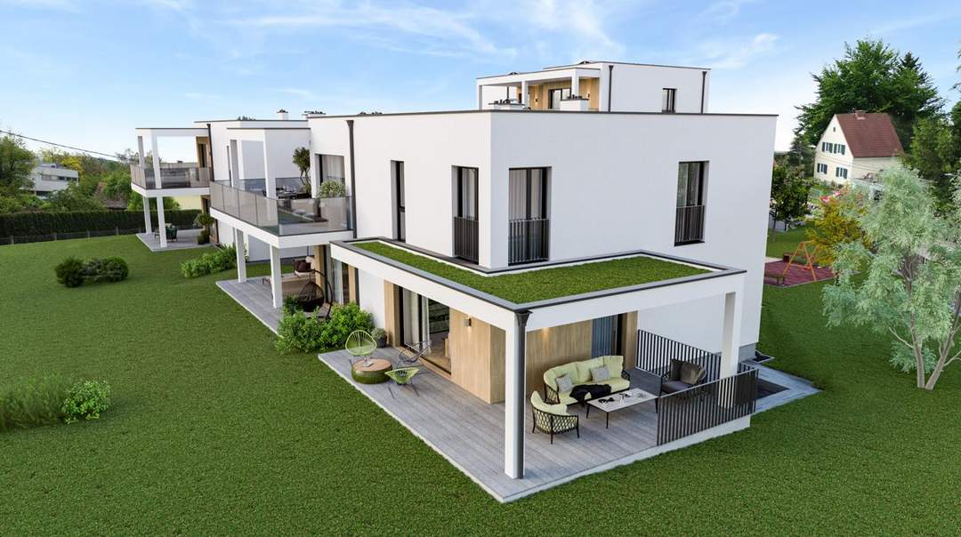 Stilvolles Wohnen in Graz: Neubau mit Garten & sonniger Terrasse