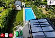Moderne Designvilla mit Pool, Wintergarten, Kamin - Massivbau in Toplage mit perfekter Anbindung an die U6 (550 m) und Badner Bahn (350 m)