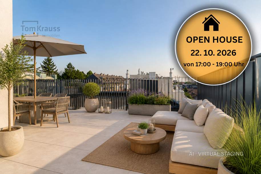 GROSSZÜGIGE 2-ZIMMER-DACHGESCHOSSWOHNUNG MIT PRIVATER DACHTERRASSE, Wohnung-kauf, 670.000,€, 1140 Wien 14., Penzing