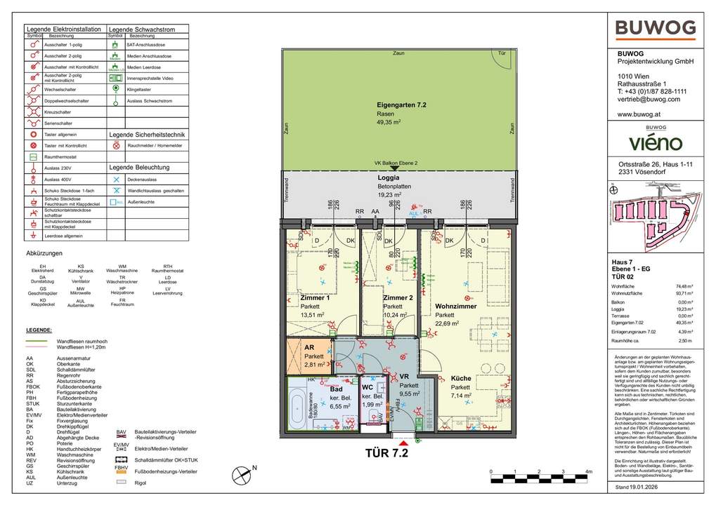 viéno - ERSTBEZUG: Wunderschöne 3-Zimmer-Wohnung mit GARTEN ab 11/2026, provisionsfrei vom Bauträger