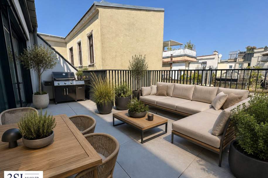 Historischer Charme, moderne Eleganz: Luxus Dachgeschosswohnung auf einer Ebene mit zusätzlicher Terrasse, Wohnung-kauf, 1.249.000,€, 1090 Wien 9., Alsergrund