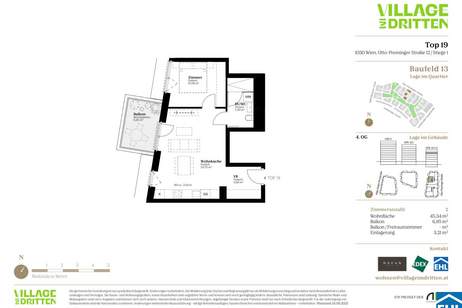 URBAN DAHEIM - VILLAGE IM DRITTEN, Wohnung-kauf, 354.000,€, 1030 Wien 3., Landstraße
