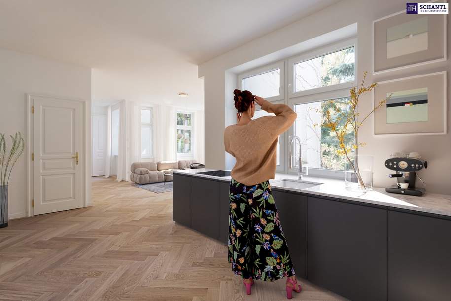 WOW - Top sanierter Altbautraum in ruhiger Seitengasse! U-Bahn um´s Eck + Blick ins Grüne + Tolle Raumaufteilung + Hochwertige Ausstattung + Stil und Eleganz! Jetzt zugreifen!, Wohnung-kauf, 595.000,€, 1130 Wien 13., Hietzing