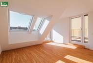 Erstbezug: Exklusive 4- Zimmer Dachgeschosswohnung mit 4 Terrassen nahe Kagraner Platz U1