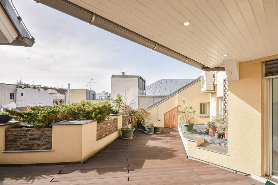 Einzigartige Dachgeschoß-Wohnung mit Dachterrasse im 6. Bezirk, Wohnung-miete, 4.412,66,€, 1060 Wien 6., Mariahilf
