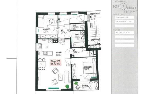 Ruhig gelegene 3-Zimmer-Wohnung mit Balkon in Pillichsdorf