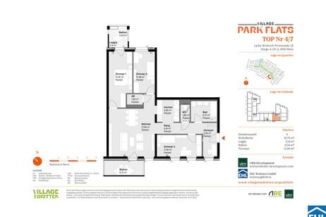 Nachhaltige Investition in eine aufstrebende Umgebung: Die PARK FLATS, Wohnung-kauf, 180.000,€, 1030 Wien 3., Landstraße