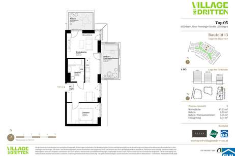 URBAN DAHEIM - VILLAGE IM DRITTEN, Wohnung-kauf, 354.000,€, 1030 Wien 3., Landstraße
