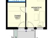 Moderne 2 Zimmer-Mietwohnung - Balkon - Erstbezug - direkt bei U3 - Gemeinschaftsdachgarten!