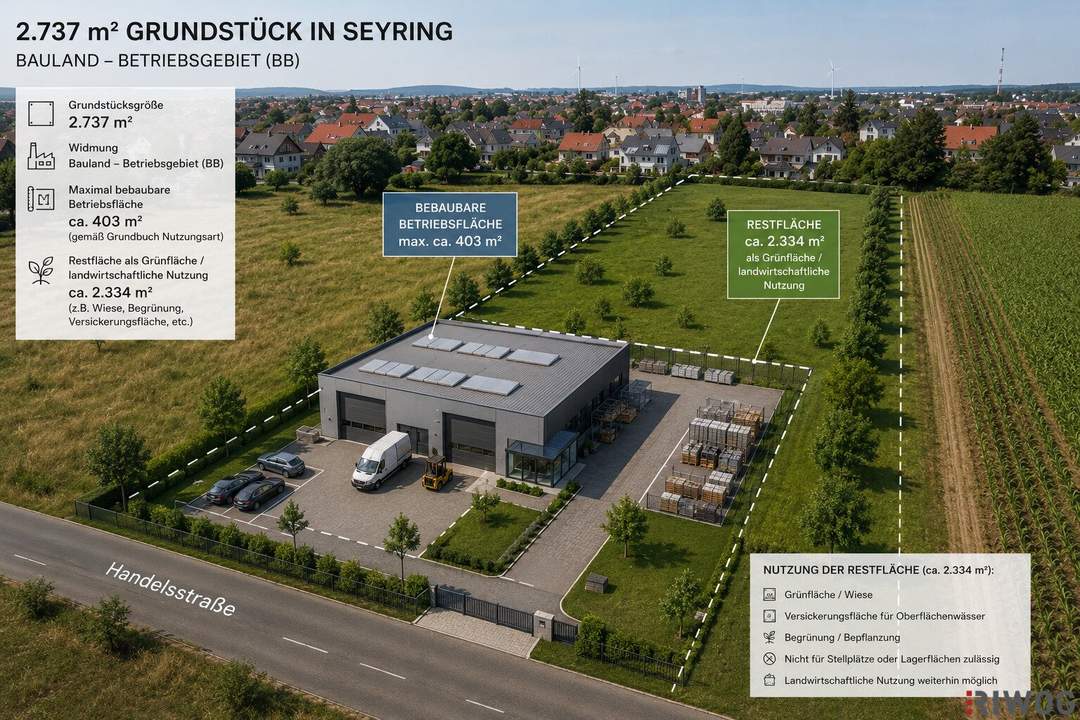 Entwicklungspotenzial in Hagenbrunn I 2.737 m² Grundstück mit Bauland - Betriebsflächenwidmung