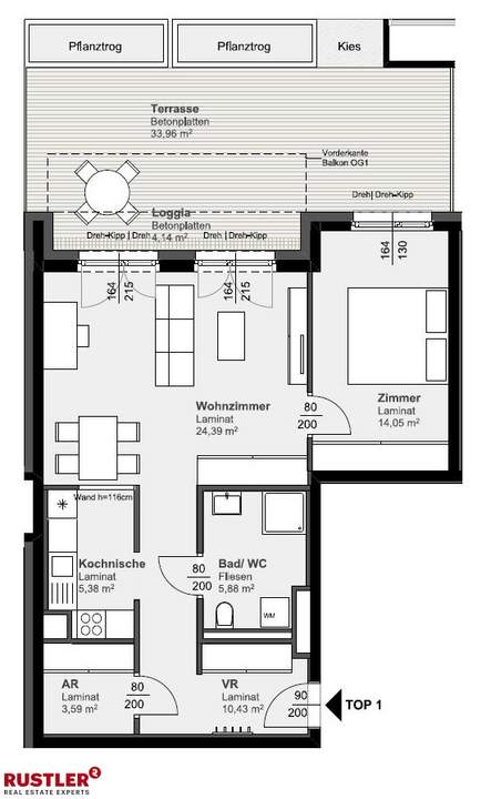 Bis zu 3 Monate MIETFREI! - PROVISIONSFREI! - 2-Zimmerwohnung mit Terrasse!