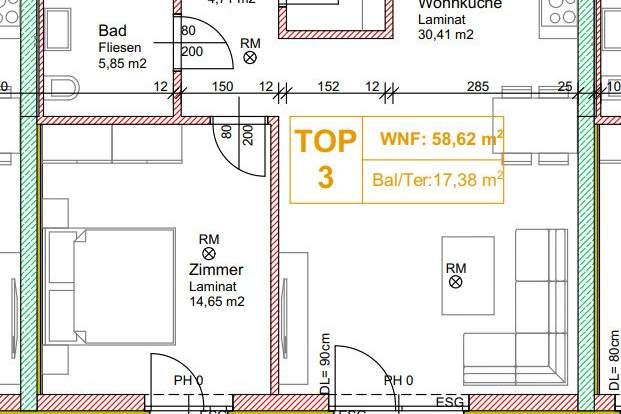 58m² Wohnfläche, 2 Zimmer mit Garten in Zurndorf Nähe Neusiedl & Bratislava & Nickelsdorf, Wohnung-miete, 869,00,€, 2424 Neusiedl am See