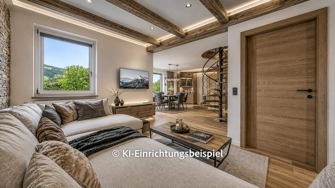 Dachgeschosswohnung mit Turmzimmer und Panorama-Ausblick
