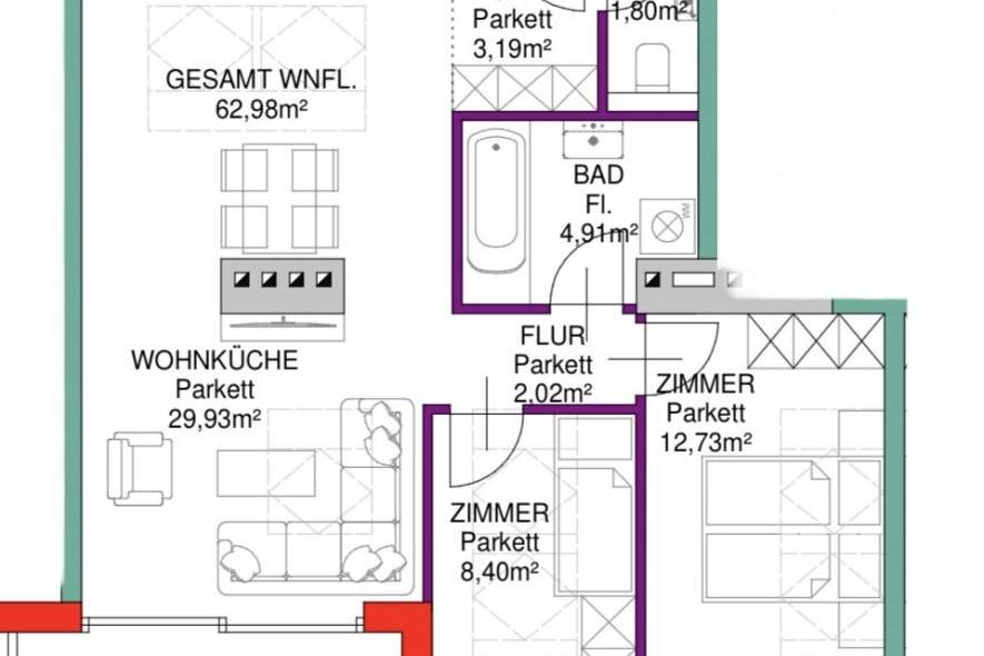 Moderne 3-Zimmer-Dachgeschosswohnung mit Balkon, Wohnung-kauf, 428.264,€, 1100 Wien 10., Favoriten