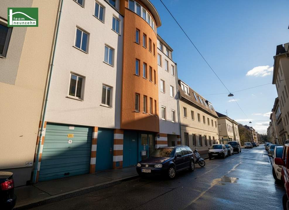 Direkt befahrbare Garagenbox (Nettopreis) mit Strom in ausgezeichnete Lage (Nähe Bahnhof Meidling)