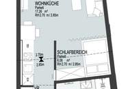 Nähe U1 Station Kaisermühlen - Singlewohnung mit optisch abgetrenntem Schlafbereich - Neubau