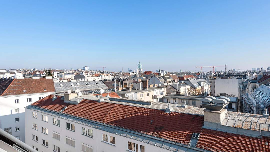 City Living Deluxe – Dachgeschoss-Maisonette mit Terrasse im 6. Bezirk! Nahe U4