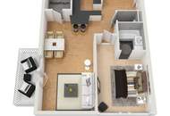 Hochwertig sanierte, sehr ruhige 2-Zimmer-Wohnung mit Balkon, Weitblick & Tiefgarage in Salzachnähe