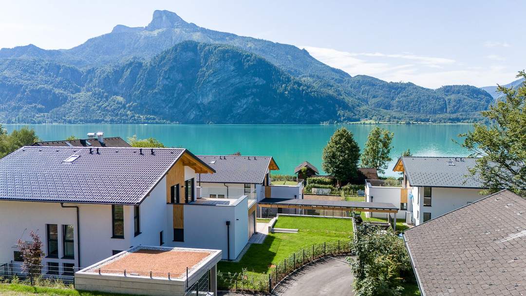 Erstbezugstraum mit Garten am Mondsee - Traumhafter Seeblick und eigener Badeplatz - perfekt für Naturliebhaber! PROVISIONSFREI