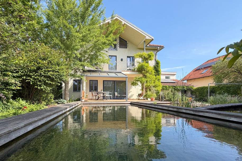 Ruhe, Raum und Qualität: Großes Einfamilienhaus mit Naturpool, Teich und Wärmepumpe, Haus-kauf, 1.100.000,€, 3430 Tulln