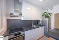 Helle, klimatisierte und möblierte Stadtwohnung: 2 Zimmer + Küche + Balkon (Abendsonne!) nahe U1 ab 1.8.26