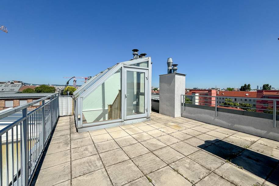 Helle Dachgeschosswohnung mit 3 Schlafzimmern, Kamin & Dachterrasse, Wohnung-miete, 2.490,00,€, 1050 Wien 5., Margareten
