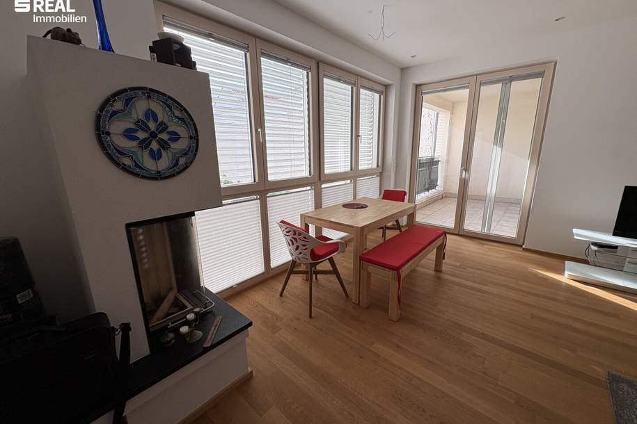 Neuwertige 2-Zimmer-Eigentumswohnung mit Kamin, Loggia und Garage, Wohnung-kauf, 420.000,€, 2345 Mödling