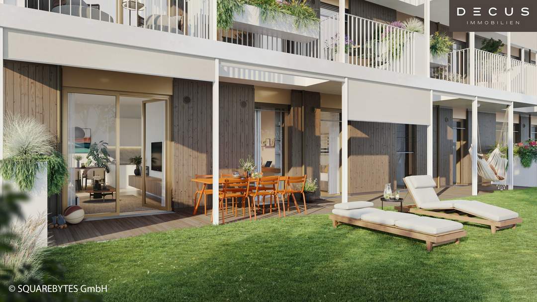 | BALKON | NATÜRLICH DRAUSSEN | BF 14A | ANLEGER | VILLAGE IM DRITTEN | FERTIGSTELLUNG 2027