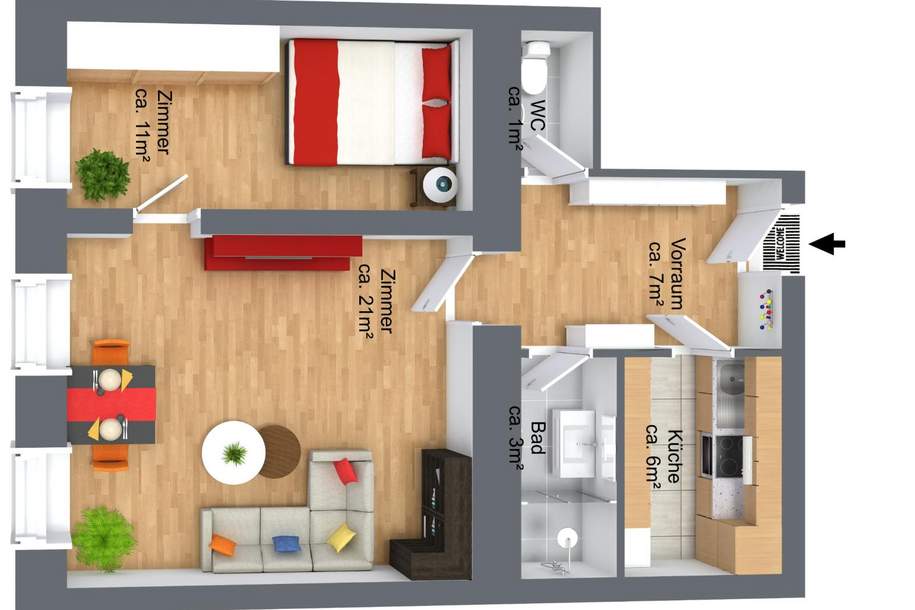 "Anlegerwohnung im Zweiten!", Wohnung-kauf, 117.000,€, 1020 Wien 2., Leopoldstadt