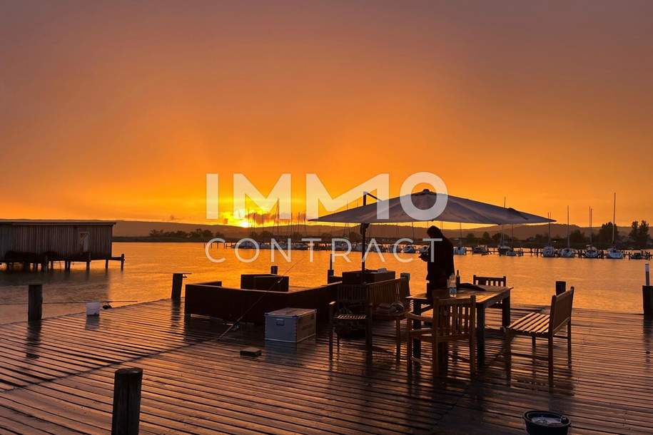 Bootshaus mit Garage, Kran, Wohnflächen und Terrassen mitten am See, Kleinobjekte-kauf, 200.000,€, 7093 Neusiedl am See