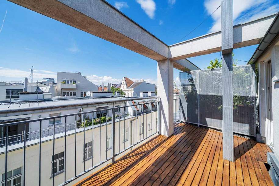 Exklusive Dachmaisonette mit Panoramaterrasse und Blick über Wien – Nähe Schlossquadrat, Wohnung-kauf, 560.000,€, 1050 Wien 5., Margareten