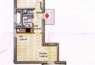 Perfekt geschnittene DG-Singlewohnung mit Terrasse und Garage in Wien Mauer