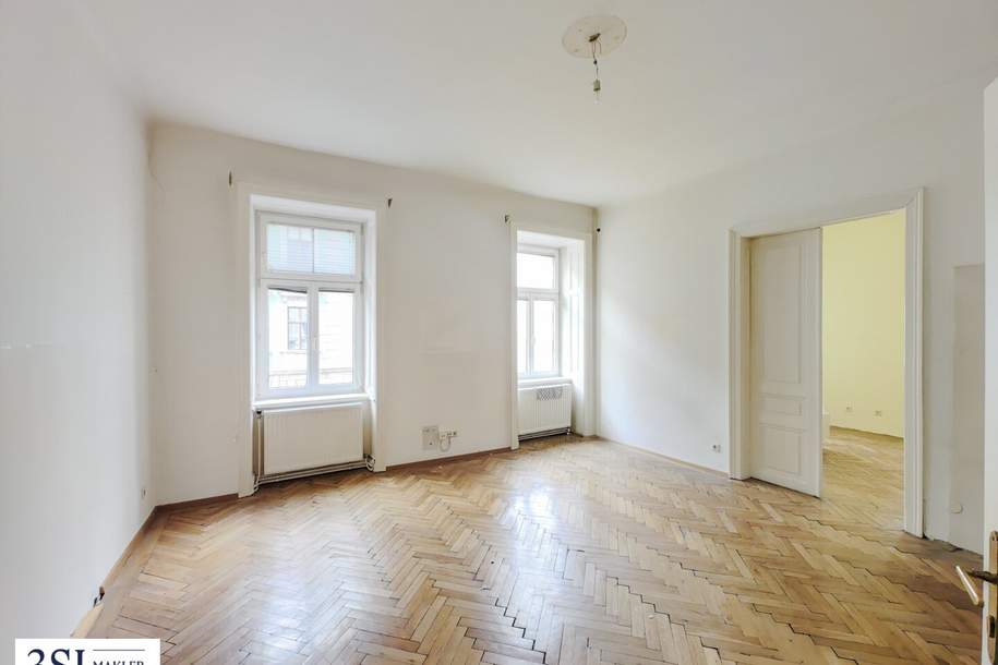 Eckwohnung mit Südwest Ausrichtung und vielseitigem Gestaltungspotential im Servitenviertel, Wohnung-kauf, 555.000,€, 1090 Wien 9., Alsergrund