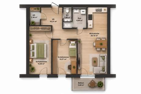 SOLLENAU, Wohnprojekt 50+ (Provisionsfrei), Wohnung-kauf, 208.000,€, 2601 Wiener Neustadt(Land)