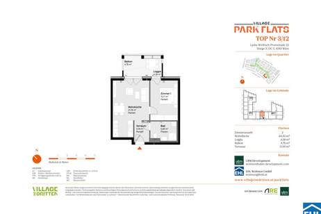 Attraktives Investment im 3. Bezirk: PARK FLATS für Anleger, Wohnung-kauf, 266.000,€, 1030 Wien 3., Landstraße