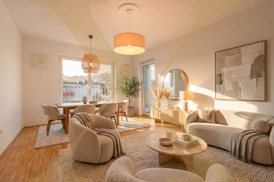 Lichtdurchflutete 2-Zimmer-Wohnung mit Loggia und vollausgestatteter Küche in Urfahr zu vermieten!, Wohnung-miete, 859,00,€, 4040 Linz(Stadt)