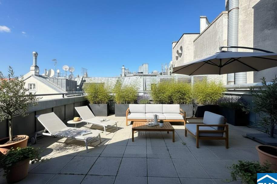 Dachterrassen-Wohntraum mit Klimaanlage** Altbauflair und modernstes Wohnen im Herzen Wiens!, Wohnung-miete, 2.690,00,€, 1010 Wien 1., Innere Stadt