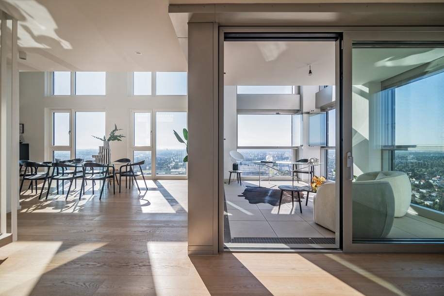 Luxuriöses Tower-Penthouse - Wohnen in einer eigenen Liga: U1 vor der Türe - Provisionsfrei, Wohnung-kauf, 3.150.000,€, 1220 Wien 22., Donaustadt