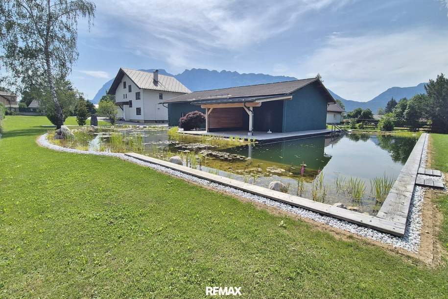 Bad Mitterndorf: Haus aus Verlassenschaft mit 2.500m² Grundstück, 200m² Garage und 400m² Naturschwimmteich., Haus-kauf, 1.250.000,€, 8983 Liezen