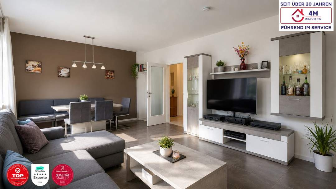 Waldrand-Idyll in Bad Vöslau: Helle 92m² Wohnung mit Loggia & Stellplatz