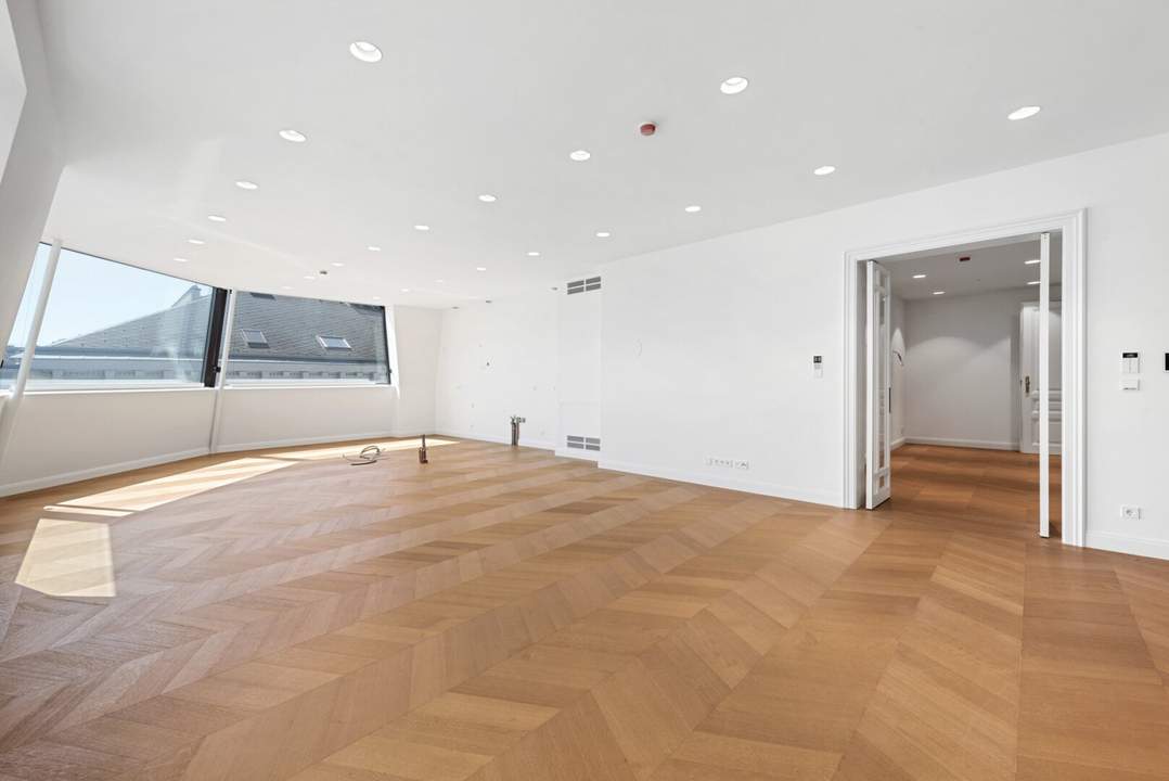 Repräsentative Penthouse Wohnung ohne Schrägen, Wintergarten, Weinkeller, Garage - und nach Wunsch privat concierge Service.